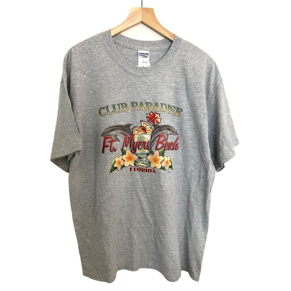 FT. Myers Beach Gray Gildan T-Shirt Size L